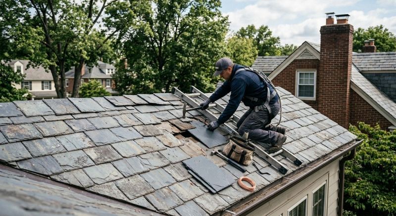 Our team working on Roofing Service projects in New Haven, CT