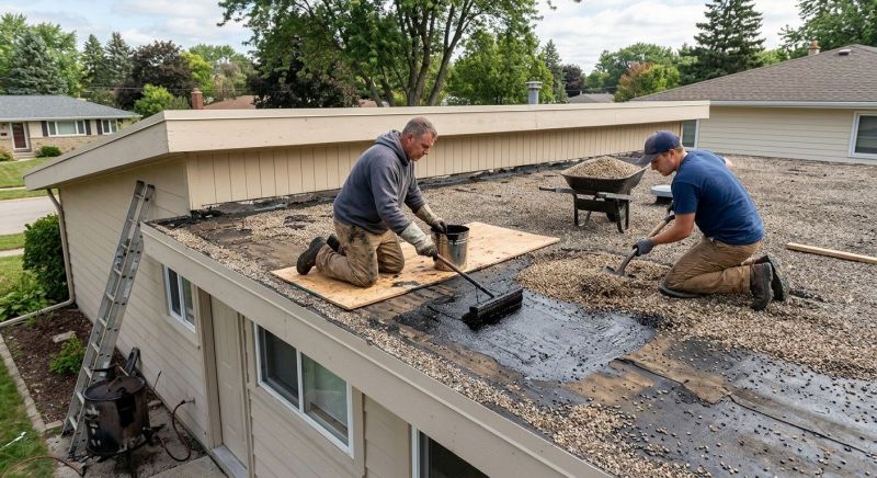 Tar And Gravel Roof Repair in Plymouth, CT
