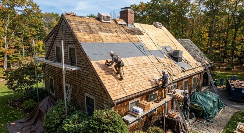 Wood Shingle Roof Replacement in New Haven, CT